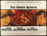 1z180 GREEN BERETS subway poster 1968 John Wayne, McCarthy art, Vietnam War, World Premiere!