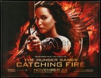 1z181 HUNGER GAMES: CATCHING FIRE adhesive subway poster 2013 close-up of Jennifer Lawrence w/bow!