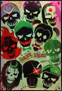 1z913 SUICIDE SQUAD teaser DS 1sh 2016 Smith, Leto as the Joker, Robbie, Kinnaman, cool art!