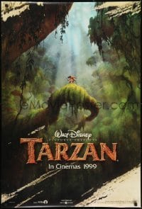 1z923 TARZAN int'l teaser DS 1sh 1999 Disney, from Edgar Rice Burroughs, cool far away art!