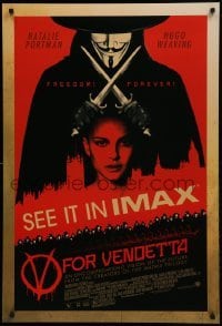 1z961 V FOR VENDETTA IMAX DS 1sh 2005 Wachowskis, Natalie Portman, silhouette of Hugo Weaving!