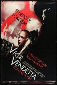 1z132 V FOR VENDETTA vinyl banner 2005 Wachowski Bros, bald Natalie Portman, masked Hugo Weaving!