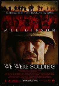 1z972 WE WERE SOLDIERS advance 1sh 2002 close-up of Vietnam soldier Mel Gibson!