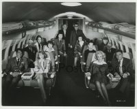 2a115 AIRPORT candid 7.5x9.5 still 1970 Ross Hunter & director Seaton with top 12 cast in plane!