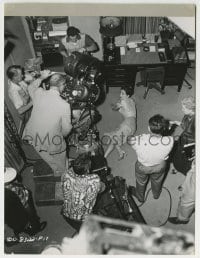 2a156 AUTUMN LEAVES candid 8x10 key book still 1955 camera crew films Joan Crawford on the floor!