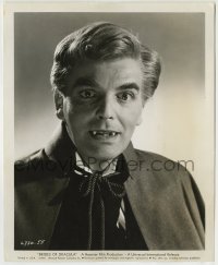 2a239 BRIDES OF DRACULA 8.25x10 still 1960 best close up of vampire David Peel showing his fangs!