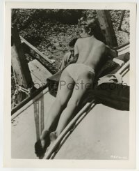 2a245 BRIGITTE BARDOT 8x10.25 still 1957 sexy overhead shot sunbathing almost completely naked!