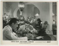 2a269 CASABLANCA 8x10.25 still R1956 Peter Lorre watches Humphrey Bogart drinking by chessboard!
