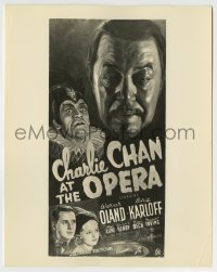 2a280 CHARLIE CHAN AT THE OPERA 8x10.25 still 1936 art of Warner Oland & Boris Karloff on the 3sh!