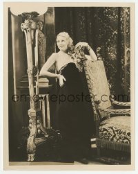 2a286 CHEATING BLONDES 8x10.25 still 1933 smiling Thelma Todd in dress w/ flowers by ornate chair!