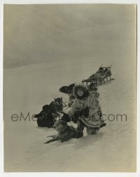 2a287 CHECHAHCOS 7.5x9.5 still 1924 Gladys Johnson giving sled dogs a rest on location in Alaska!