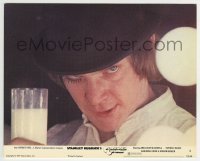2a048 CLOCKWORK ORANGE color 8x10 still #5 1972 Kubrick classic, c/u of Malcolm McDowell with milk!