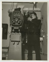 2a328 CURSE OF FRANKENSTEIN candid 7.75x10 still 1957 Christopher Lee in monster makeup by John Jay!