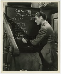 2a348 DAWN PATROL 8.25x10 still 1938 Errol Flynn marks two squad member names off chalkboard!