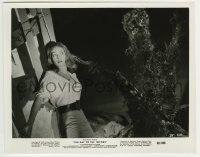 2a353 DAY OF THE TRIFFIDS 8x10.25 still 1962 great c/u of sexy girl attacked by wacky plant monster!