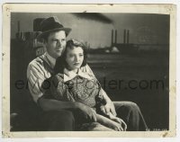 2a356 DEAD END 8x10.25 still 1937 close up of Joel McCrea & Sylvia Sidney sitting by river!