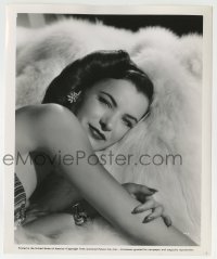 2a410 ELLA RAINES 8.25x10 still 1944 super sexy close up of the beautiful star laying on fur rug!
