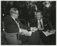 2a434 FLY candid 8.25x10 still 1958 Vincent Price & Herbert Marshall talking between scenes!
