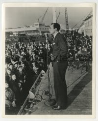 2a460 GENE KELLY 8.25x10 still 1945 doing his part, talking to shipyard workers about War Bonds!