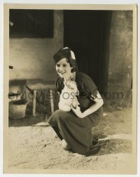 2a494 HEATHER ANGEL 8x10 still 1933 the pretty actress kneeling & holding a baby white kid goat!