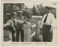 2a498 HERE COME THE NELSONS 8x10.25 still 1951 Ozzie with Ricky & David by their mailbox!