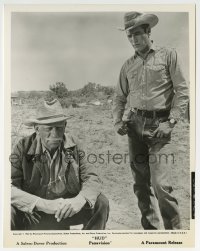2a514 HUD 8x10.25 still 1963 Paul Newman by Melvyn Douglas distressed over loss of his herd!