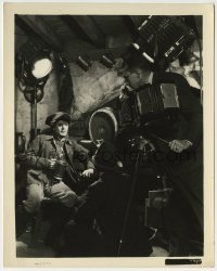 2a586 KIDNAPPED candid 8x10.25 still 1938 close up of camera crew filming Warner Baxter with drink!