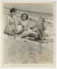 2a694 MY AMERICAN WIFE candid 8.25x10 still 1936 sexy starlets in colorful swimsuits at the beach!