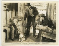 2a719 OF MICE & MEN 8.25x10.25 still 1940 Lon Chaney Jr. & Burgess Meredith look at dog on floor!