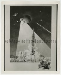 2a849 SPY IN THE SKY 8.25x10 still 1958 cool eyeball over rocket artwork used on the one-sheet!