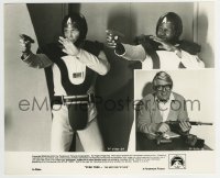 2a857 STAR TREK 8.25x10 still 1979 guys in wacky suits with phasers by director Robert Wise