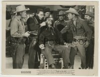 2a869 SUNSET IN THE WEST 8x10.25 still 1950 Roy Rogers watches bad guys torture man in barber shop!