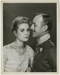 2a873 SWAN 8x10.25 still 1956 great close up of beautiful Grace Kelly & uniformed Alec Guinness!