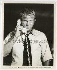 2a933 TOWERING INFERNO 8.25x10 still R1980 great close up of Steve McQueen talking on telephone!