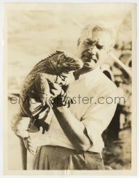 2a934 TREASURE ISLAND 6.75x8.5 news photo 1934 director Victor Fleming with iguana on the set!