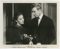 2a952 VERTIGO 8x10 still 1958 brunette Kim Novak shows her ID to James Stewart, Hitchcock!