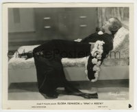2a973 WHAT A WIDOW 8.25x10 still 1930 full-length Gloria Swanson in cool dress laying on bed!
