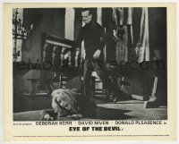 2a417 EYE OF THE DEVIL English FOH LC 1966 David Niven whipping Sharon Tate on the floor!