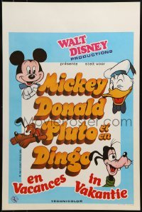 2b805 MICKEY DONALD PLUTO ET EN DINGO EN VACANCES Belgian 1980 heads of Disney's top cartoon stars!