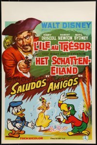 2b847 TREASURE ISLAND/SALUDOS AMIGOS Belgian 1970s Walt Disney double-bill!