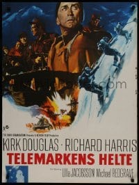 2b133 HEROES OF TELEMARK Danish 1967 different art of soldiers Kirk Douglas & Richard Harris!