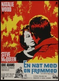 2b141 LOVE WITH THE PROPER STRANGER Danish 1964 romantic close up of Natalie Wood & Steve McQueen!