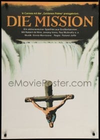 2b440 MISSION East German 23x32 1987 Robert De Niro, Jeremy Irons, waterfall artwork by Jo Frische!