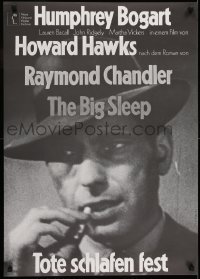 2b285 BIG SLEEP German R1972 great close-up of smoking Humphrey Bogart, Howard Hawks, Hillmann!