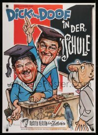 2b289 CHUMP AT OXFORD German R1961 great art of Laurel & Hardy wearing cap and gown by Heinz Bonne!