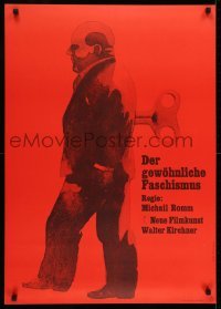 2b328 TRIUMPH OVER VIOLENCE German 1966 Hans Hillmann art of wind up man over red background!