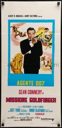 2b497 GOLDFINGER Italian locandina R1970s different art of Sean Connery as James Bond 007!