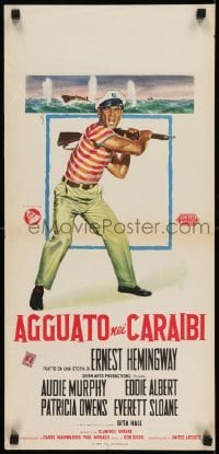 2b498 GUN RUNNERS Italian locandina 1959 Audie Murphy, Don Siegel, Hemingway, Nistri art!