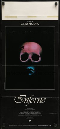 2b501 INFERNO Italian locandina 1980 Dario Argento horror, really cool skull & bleeding mouth