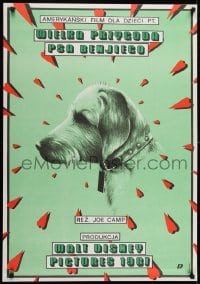 2b546 BENJI THE HUNTED Polish 27x38 1989 Skorwider art of classic Disney Border Terrier!
